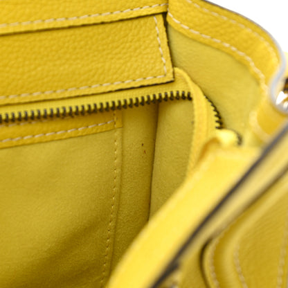 Celine Drummed Calfskin Nano Luggage Citron 12 of 15