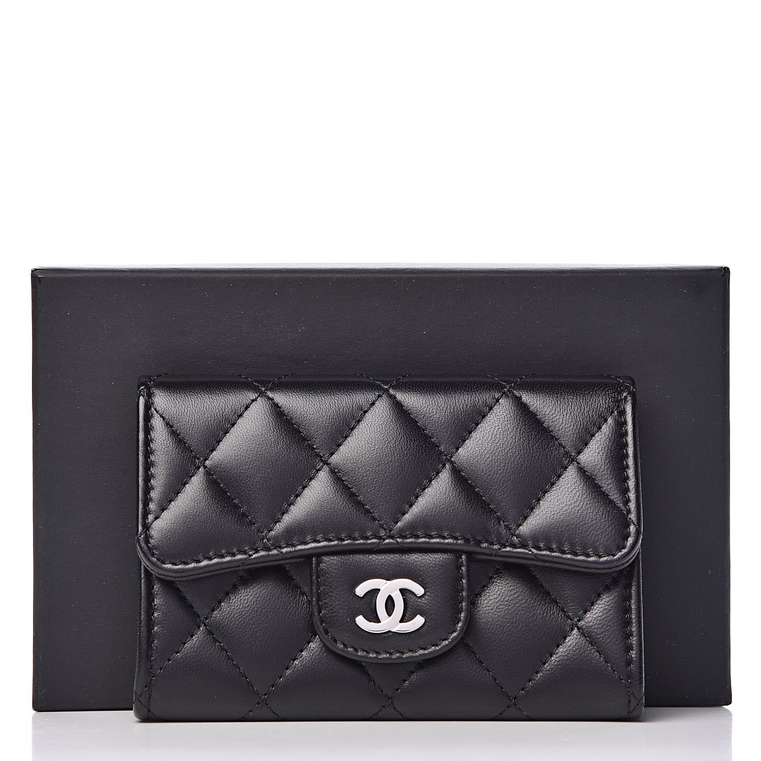 Chanel Lambskin Quilted Flap Card Holder Black 9 of 9
