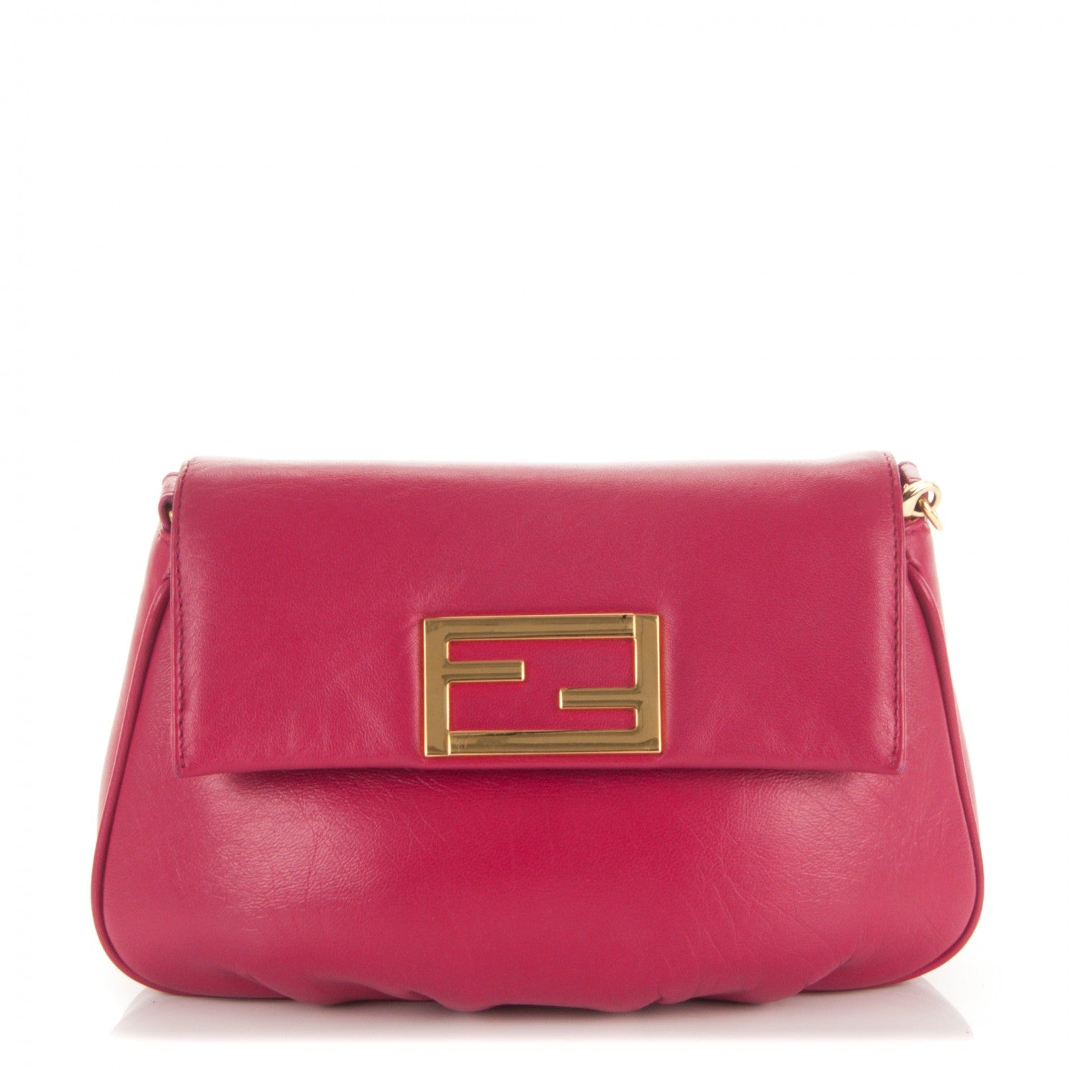 Fendi Nappa Fendista Pouchette Crossbody Fuxia Scuro 1 of 7