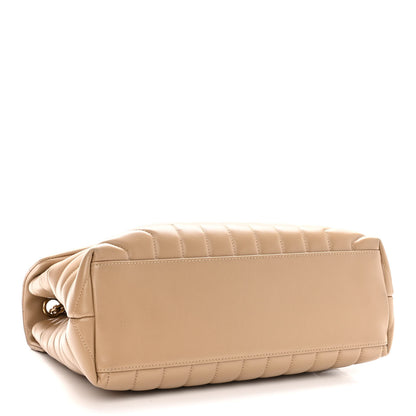 Saint Laurent Calfskin Y Quilted Monogram Medium Loulou Chain Satchel Dark Beige 4 of 10