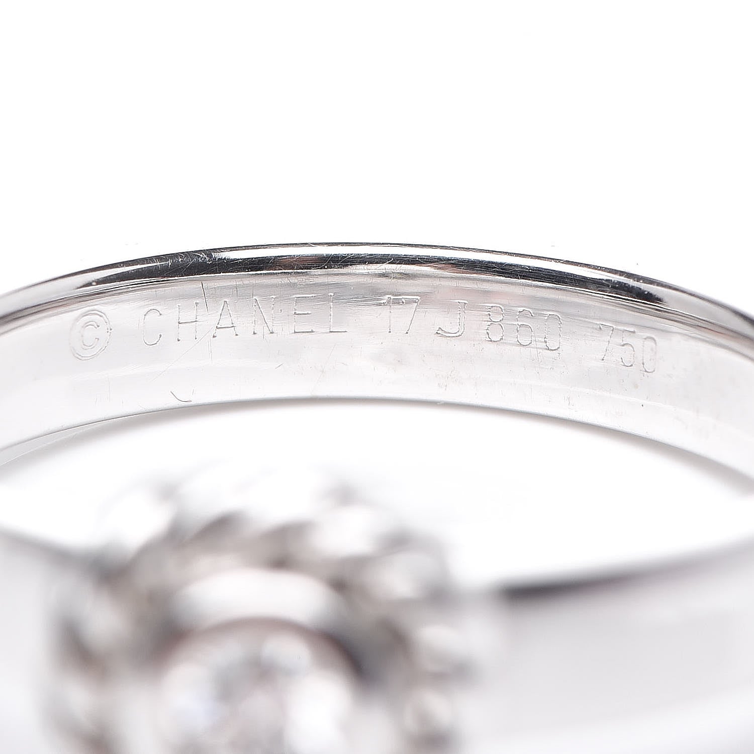 Chanel 18K White Gold Diamond Solitaire Ring 53 6.25 4 of 5