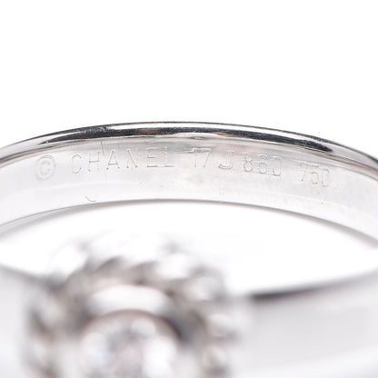 Chanel 18K White Gold Diamond Solitaire Ring 53 6.25 4 of 5