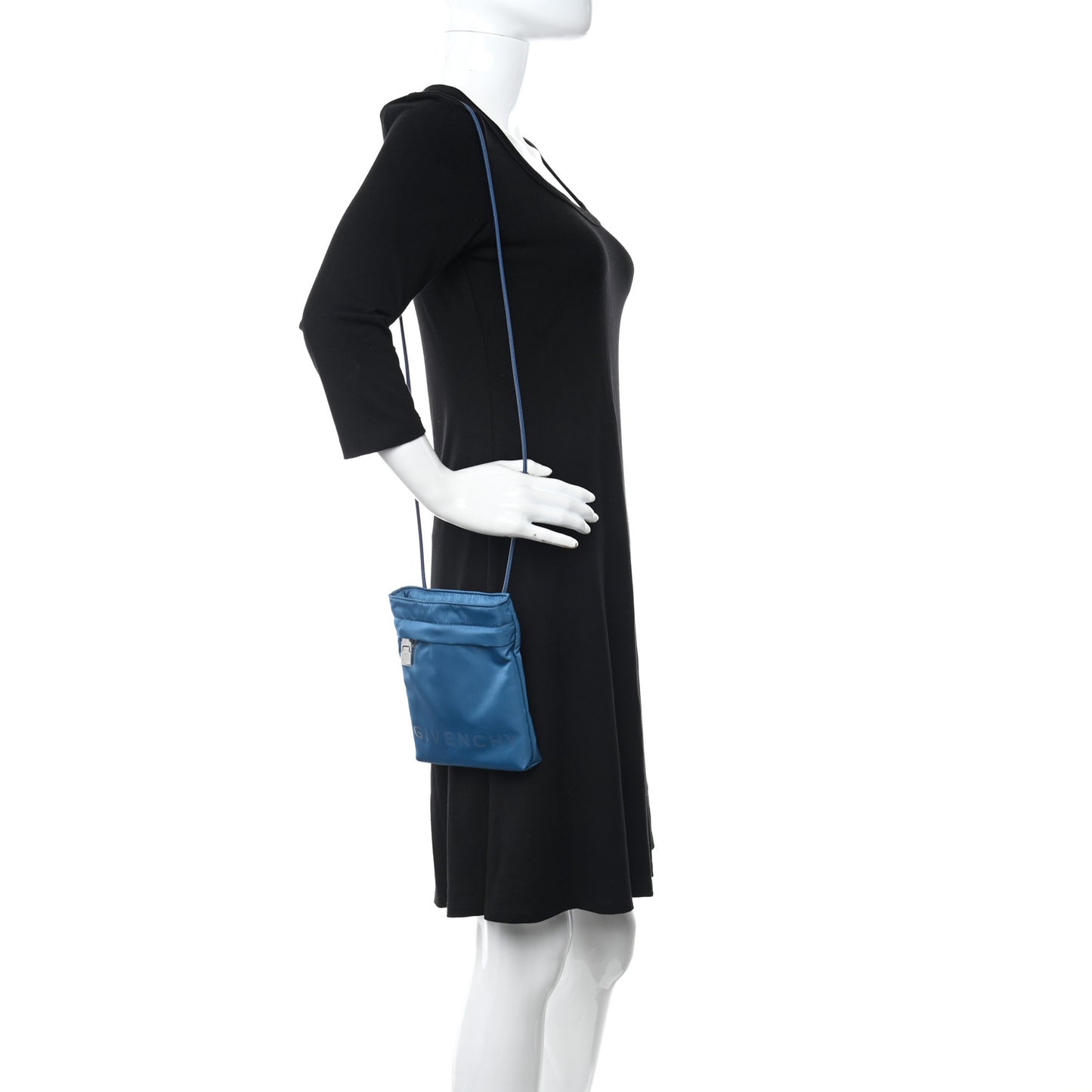 Nylon Crossbody Phone Pouch Dark Blue