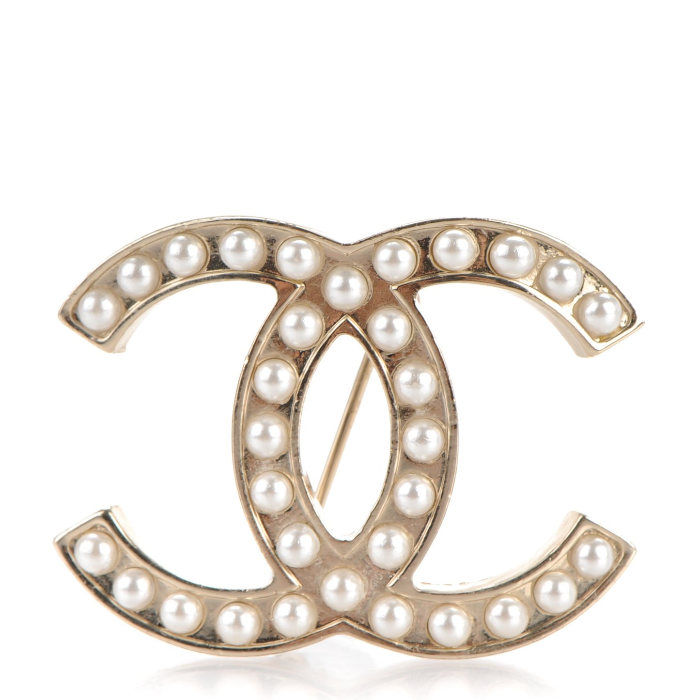 Pearl CC Brooch Light Gold