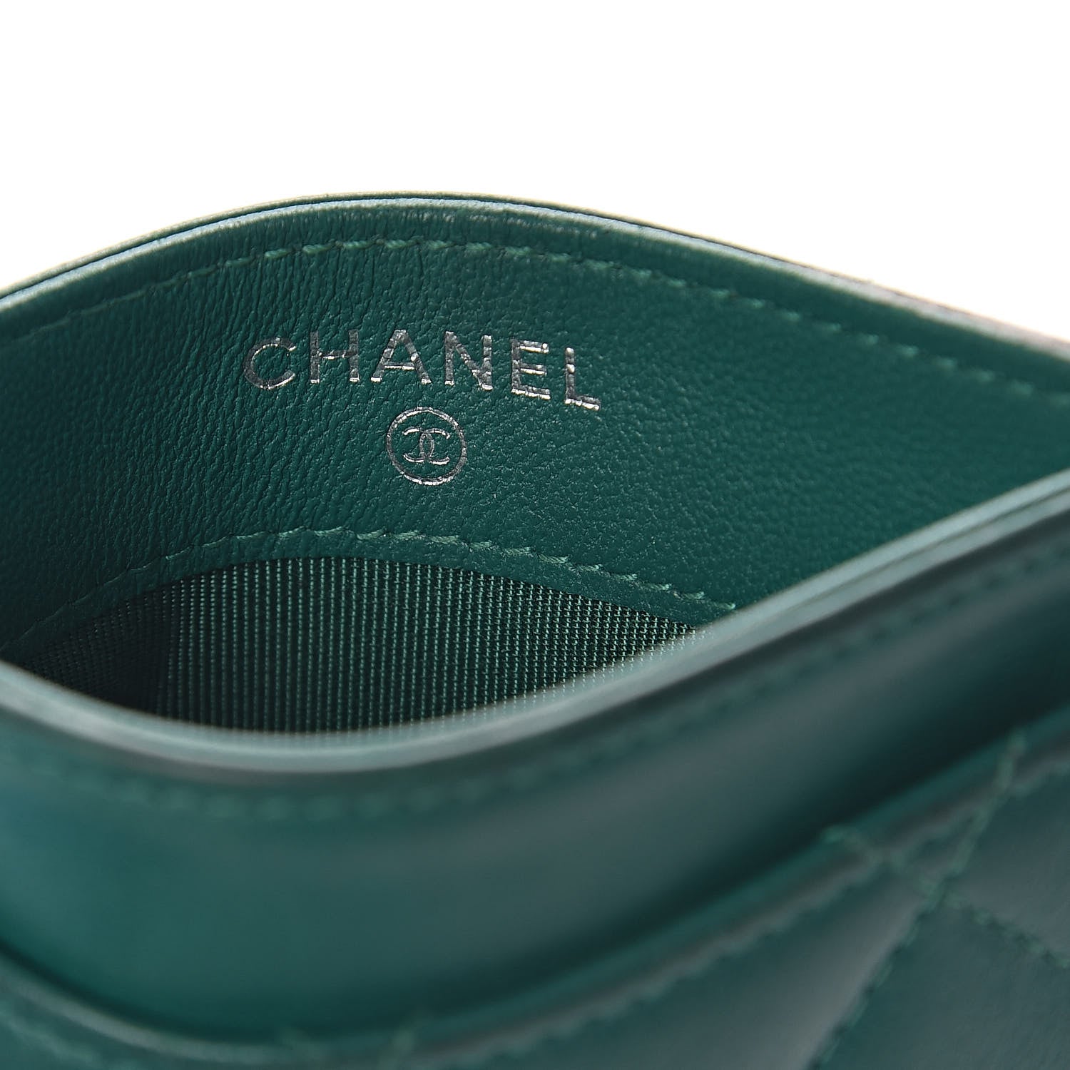 Chanel Lambskin Quilted Card Holder Green 6 of 11