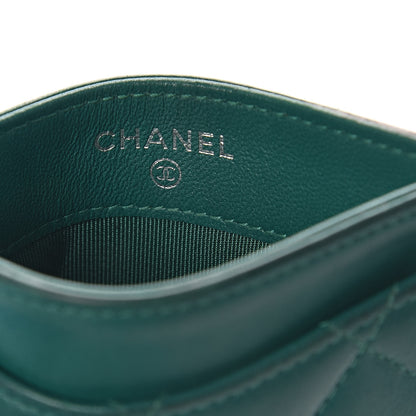 Chanel Lambskin Quilted Card Holder Green 6 of 11
