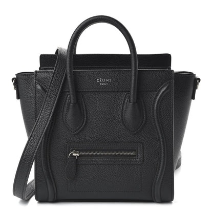 Celine Drummed Calfskin Nano Luggage Black 1 of 9