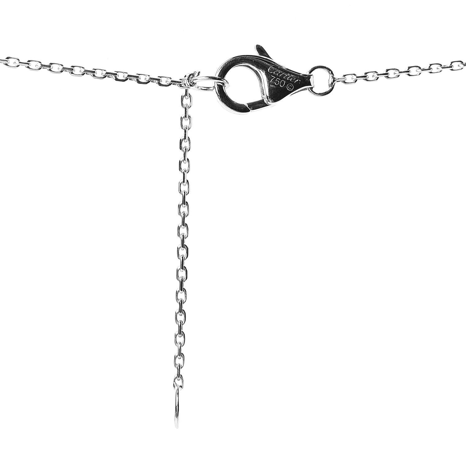 Cartier 18K White Gold Black Ceramic Diamond Trinity Pendant Necklace 4 of 5