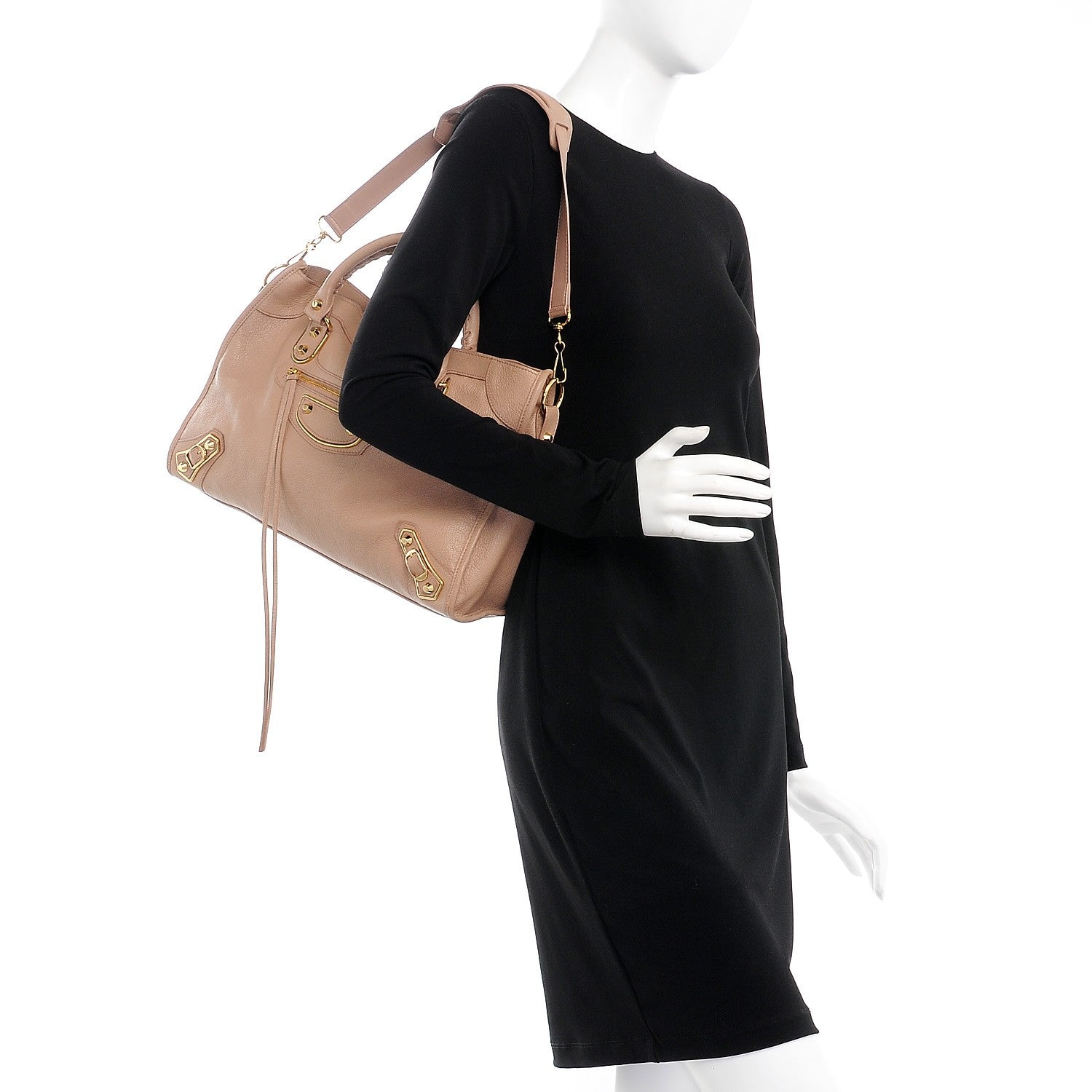 Balenciaga Chevre Gold Metallic Edge Hardware City Rose Des Sables 2 of 9