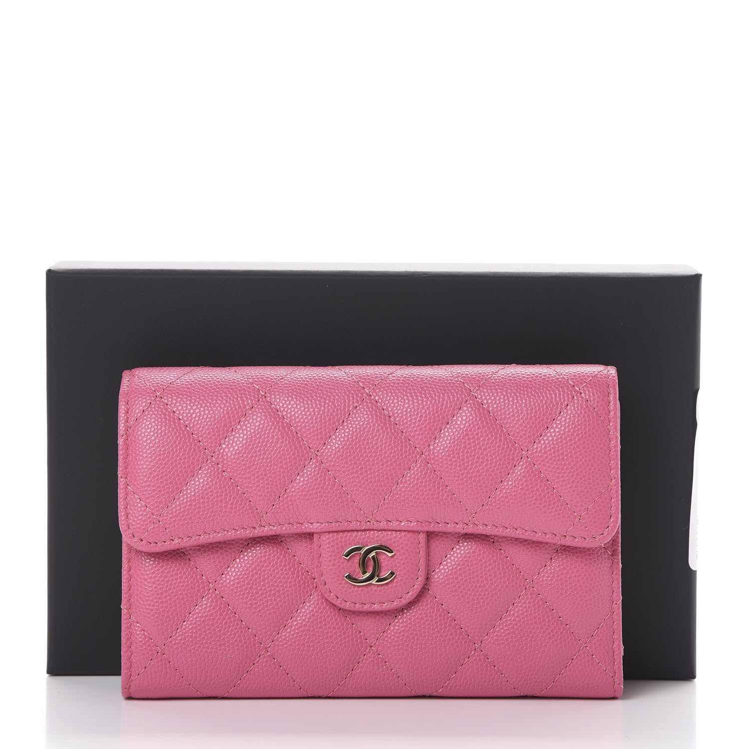 Chanel Caviar Quilted Small Flap Wallet Pink 9 of 9