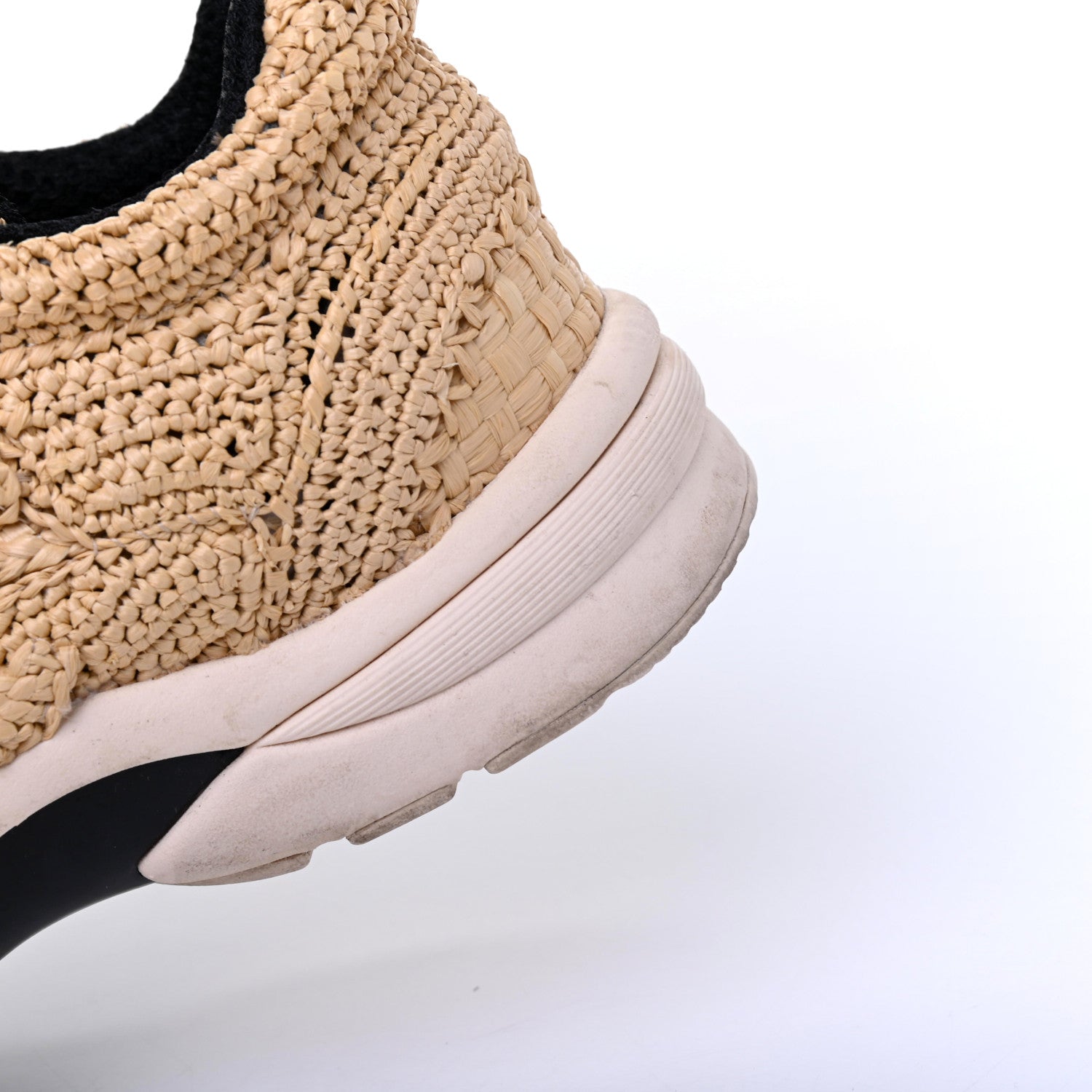 Chanel Braided Raffia Womens CC Sneakers 38.5 Beige 19 of 22