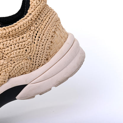 Chanel Braided Raffia Womens CC Sneakers 38.5 Beige 19 of 22