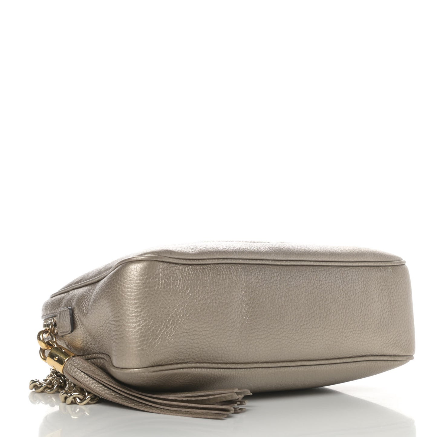 Metallic Pebbled Calfskin Small Soho Bowler Golden Beige