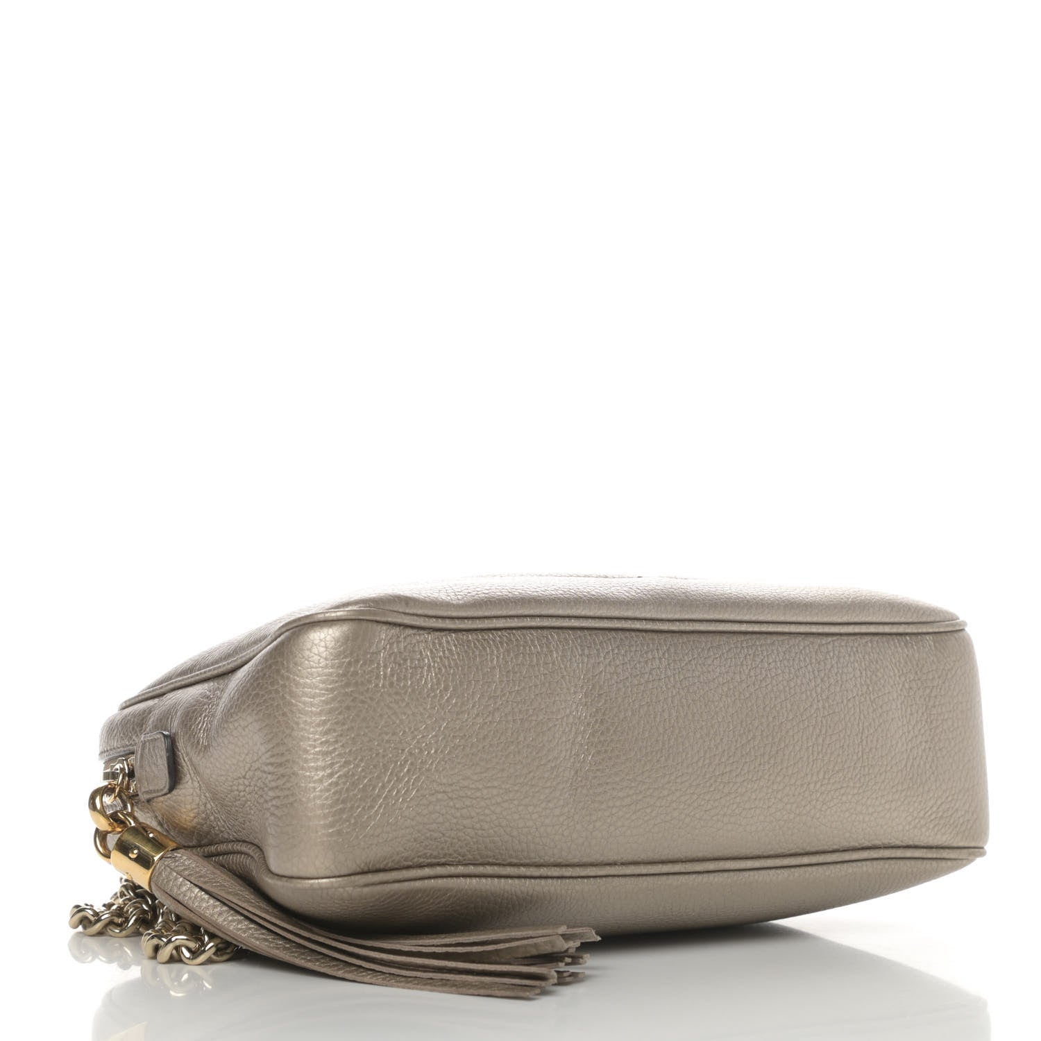 Gucci Metallic Pebbled Calfskin Small Soho Bowler Golden Beige 3 of 4