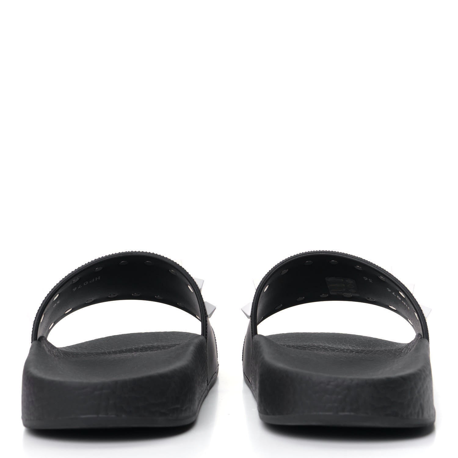 Valentino Garavani Rubber Rockstud Slide Sandals 36 Black 3 of 5
