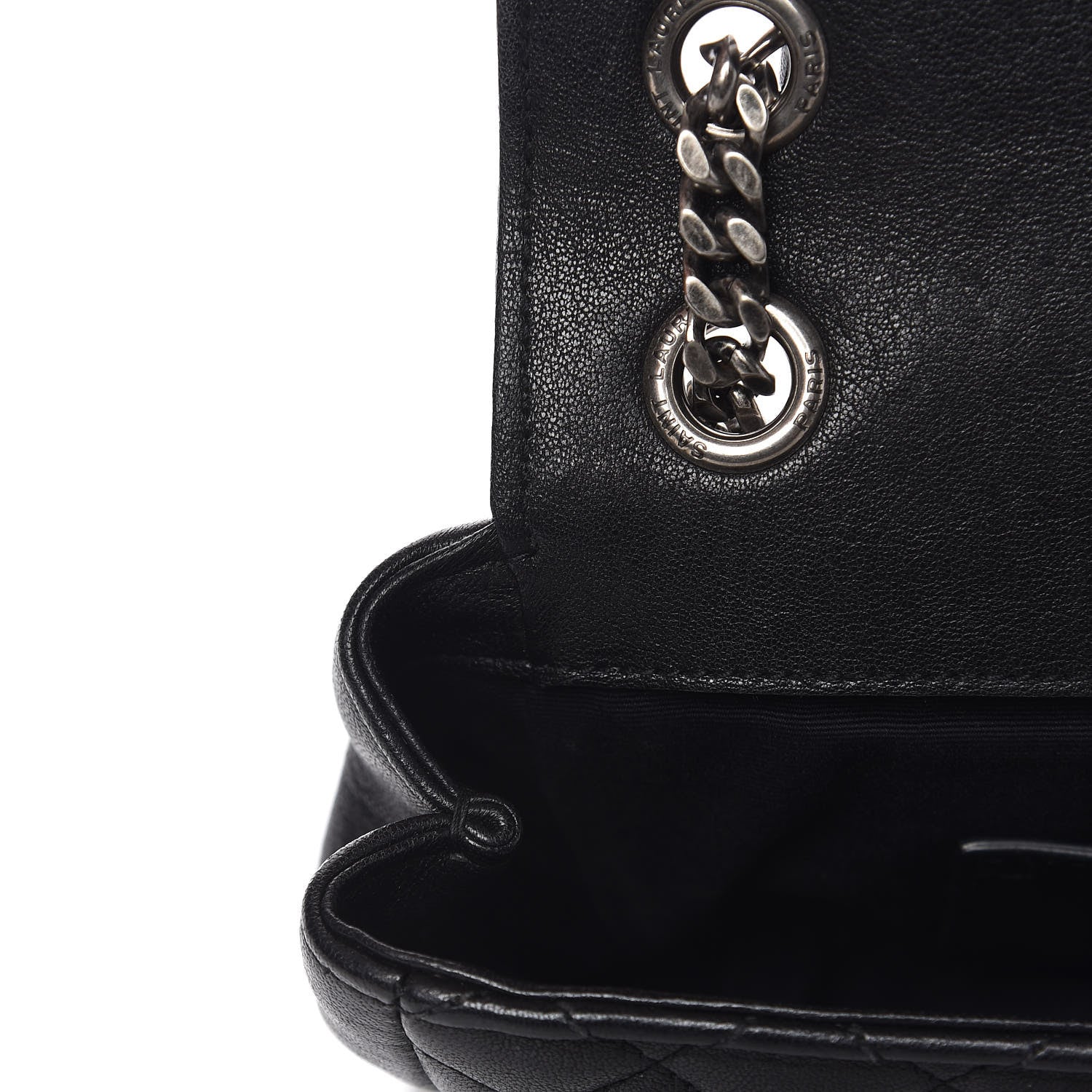 Saint Laurent Sheepskin Tri-Quilt Monogram Medium College Bag Black 10 of 18