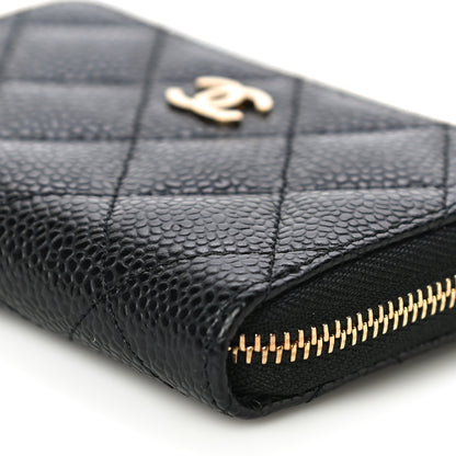 Chanel Caviar Quilted Zip Coin Purse Black 10 of 11