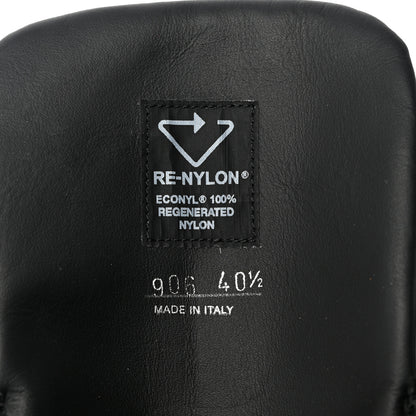 Prada Re-Nylon Spazzolato Rois Metal Triangle Logo Tall 50mm Combat Boots 40.5 Black 8 of 8
