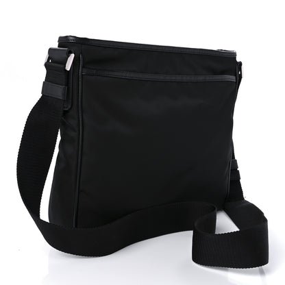 Prada Tessuto Nylon Saffiano Flat Messenger Bag Black 3 of 10