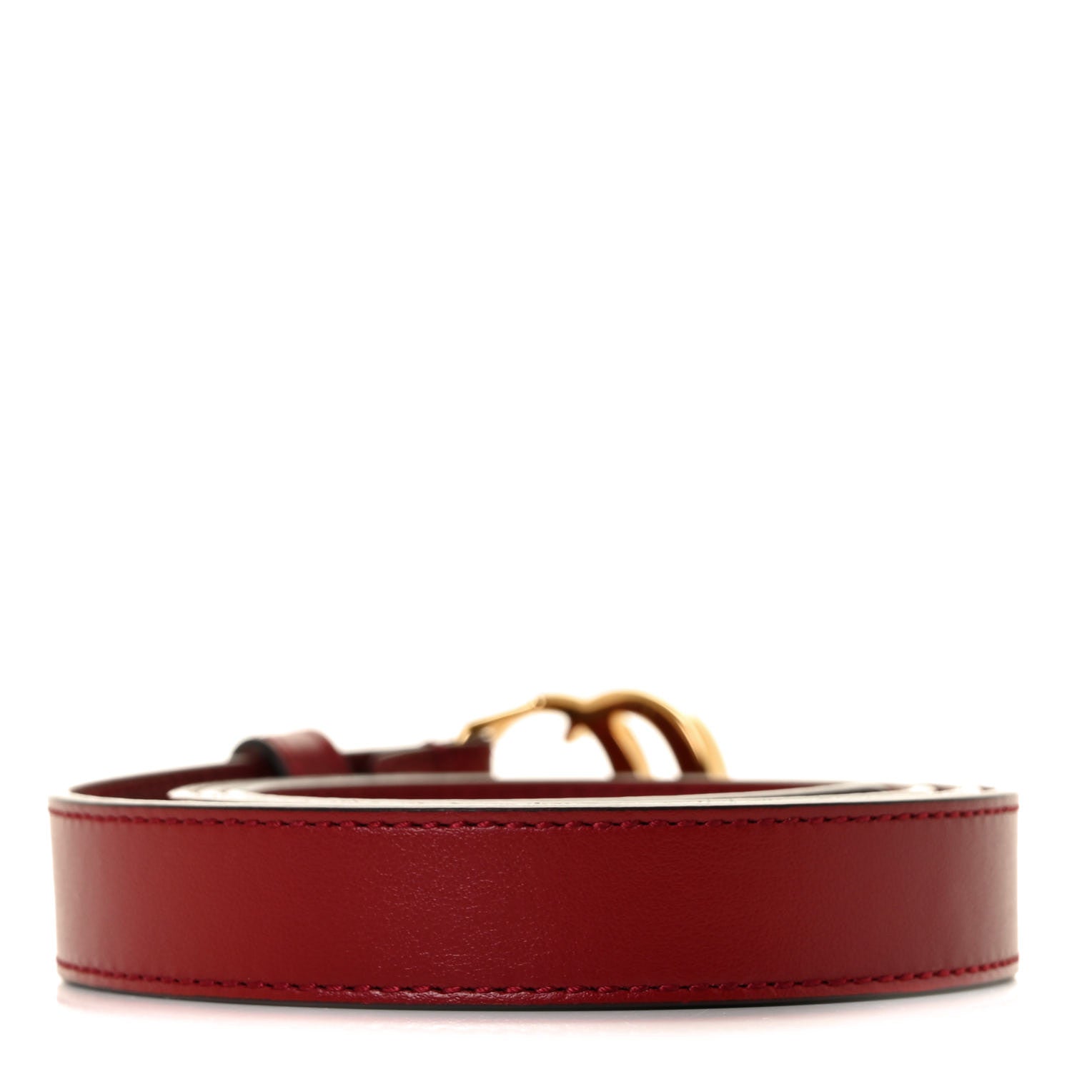 Gucci Plutone Calfskin Double G 20mm Belt 90 36 New Cherry Red 2 of 4