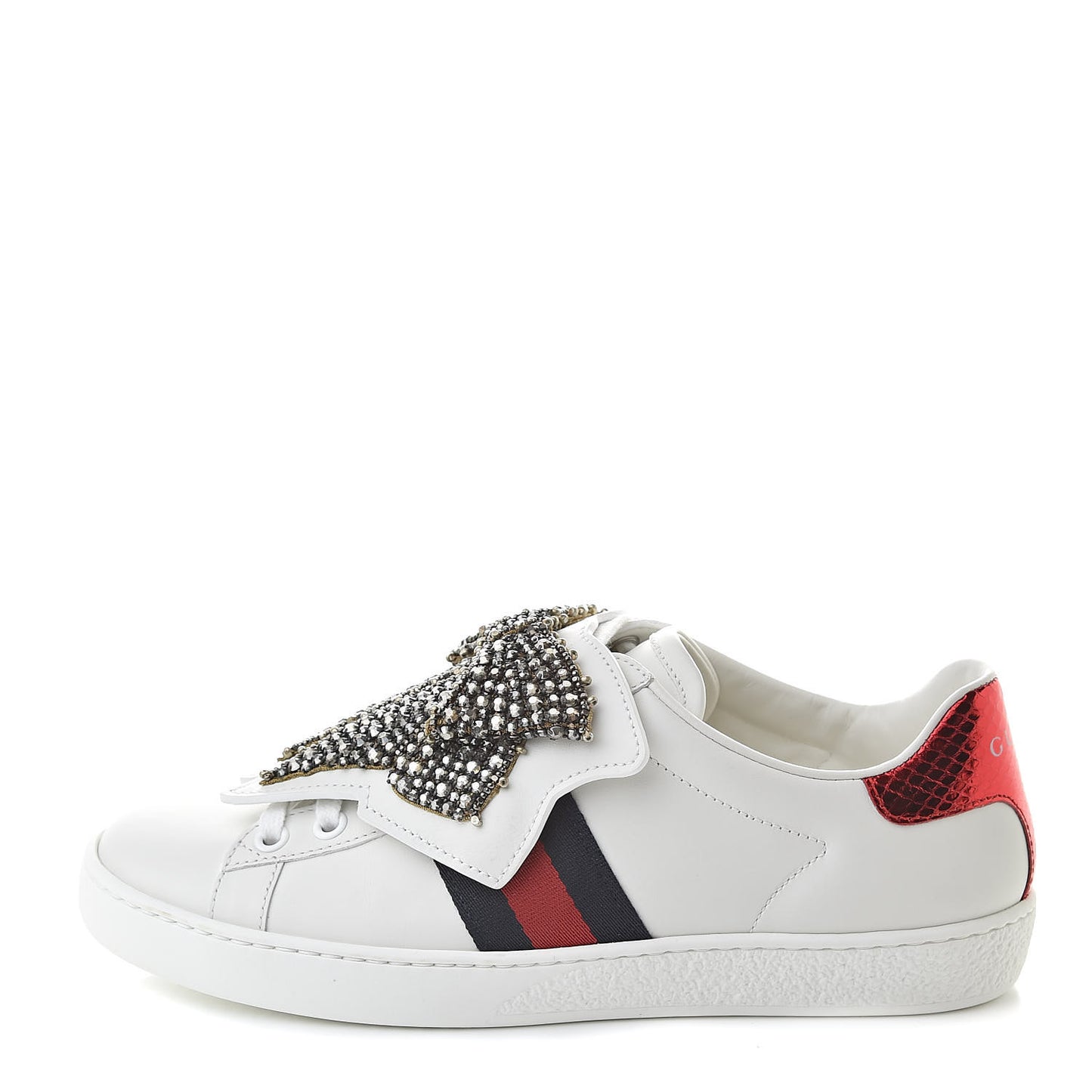 Calfskin Ayers Web Womens Ace Bow Lace Sneakers 35.5 White