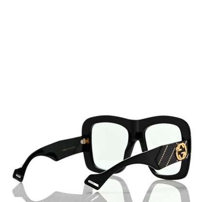 Gucci Acetate Crystal Striped Square Frame Sunglasses GG0498S Black 4 of 8