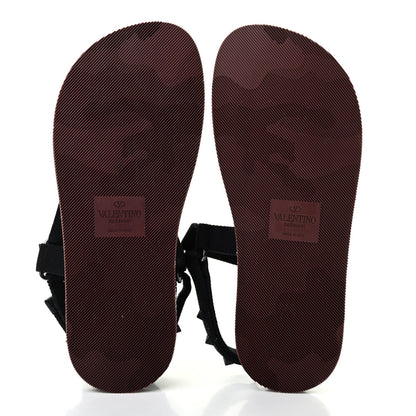 Valentino Garavani Nylon Rockstud Velcro Sandals 39 Black 5 of 9