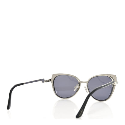 Cartier Metal Pearl Cat Eye Sunglasses Black Silver 7 of 12