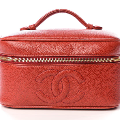 Chanel Caviar Vanity Cosmetic Case Red 11 of 12