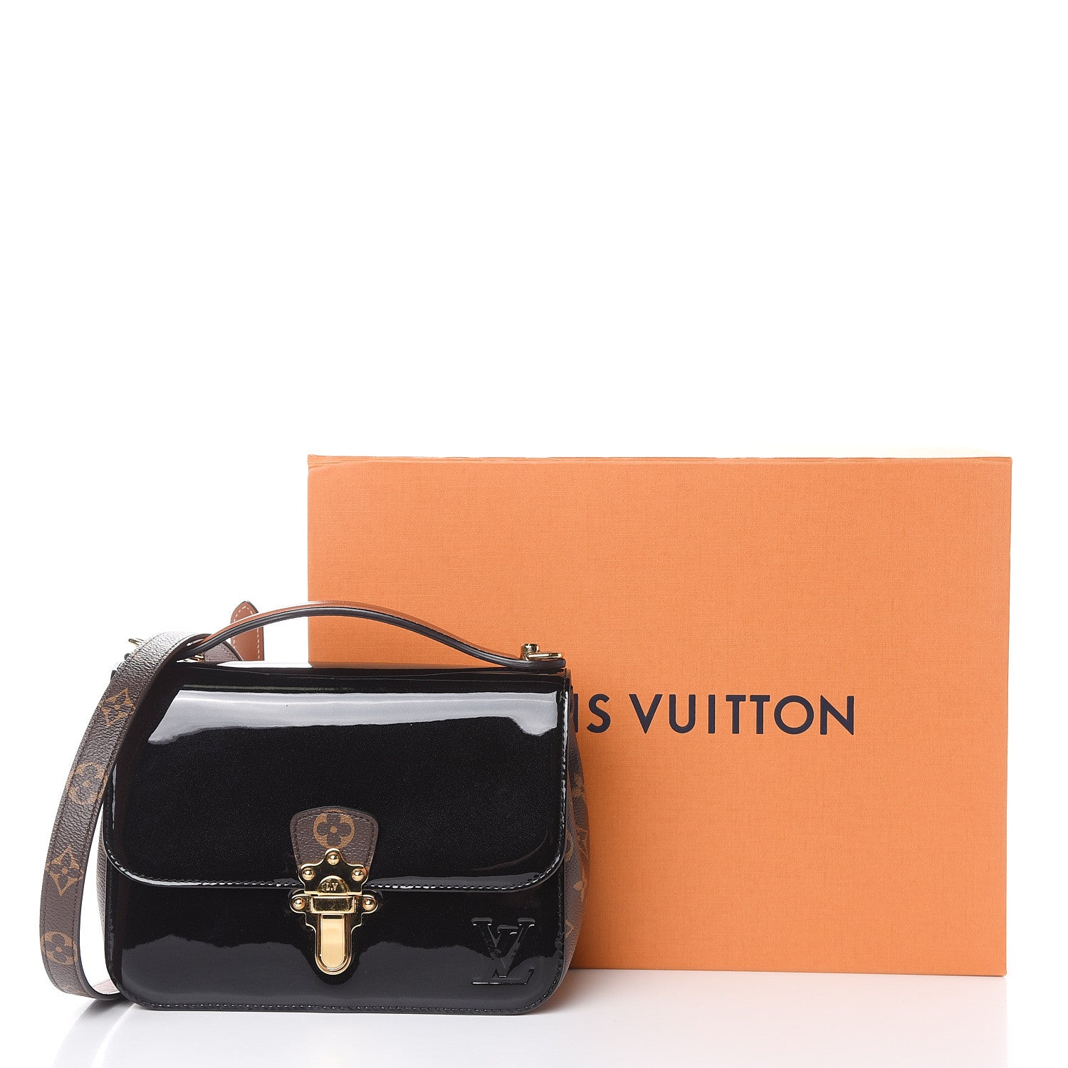 Louis Vuitton Patent Calfskin Monogram Cherrywood BB Black 15 of 15
