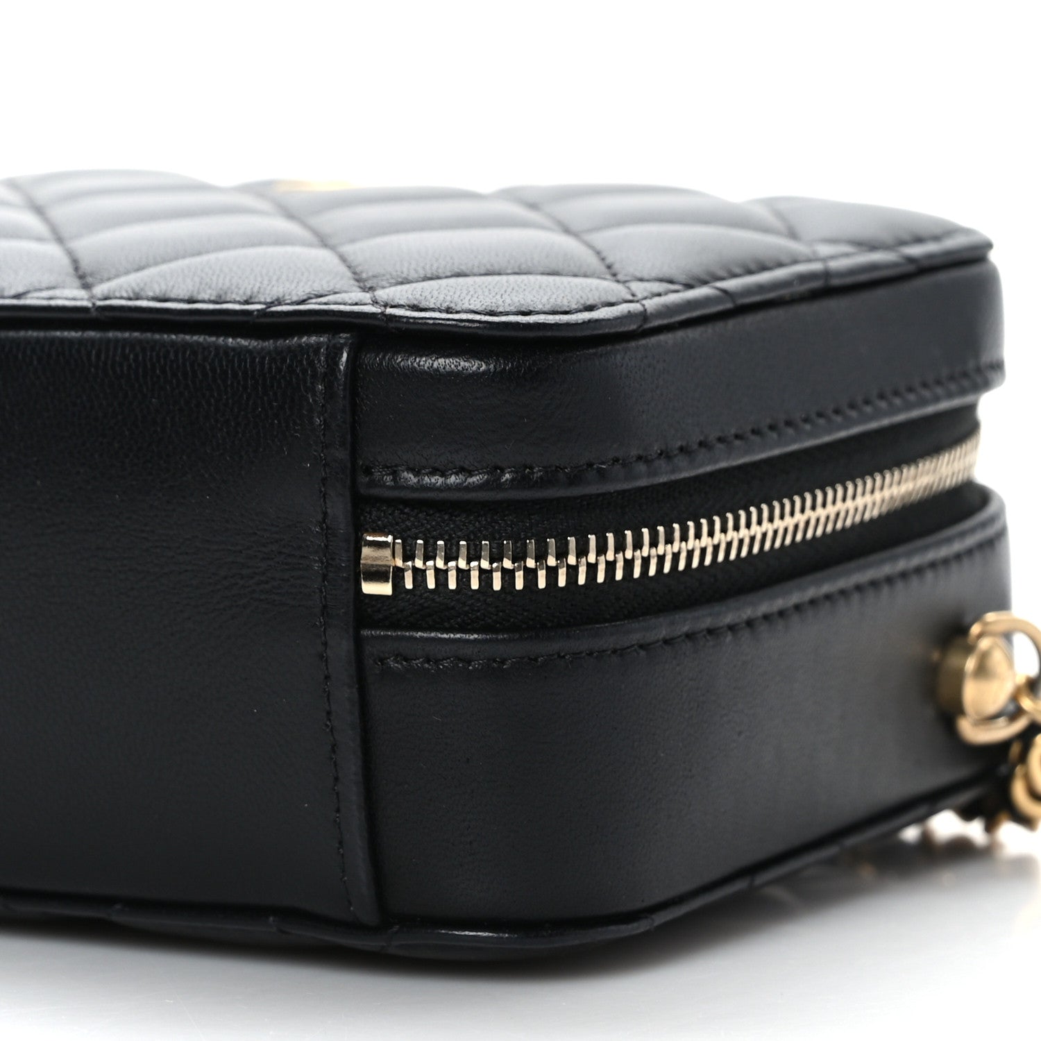 Chanel Lambskin Quilted CC Pearl Crush Camera Case Black 9 of 9