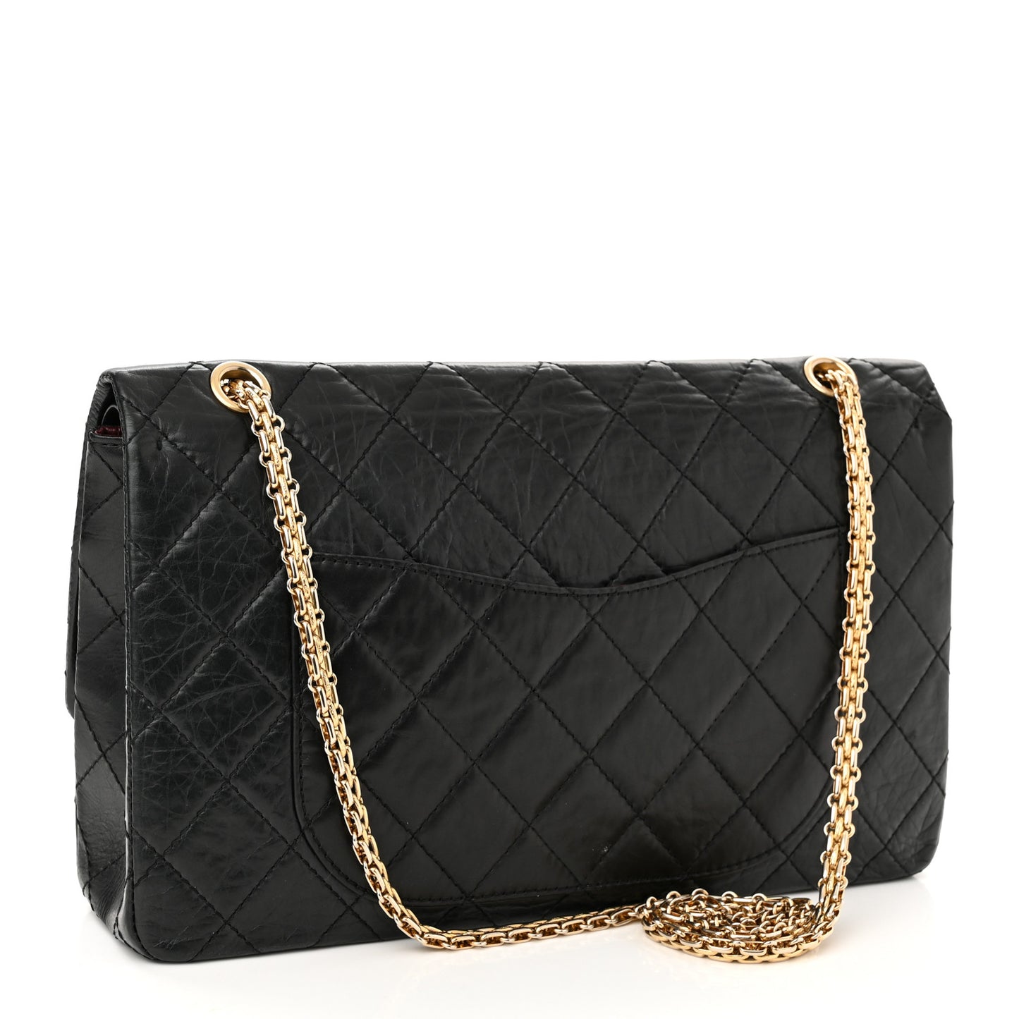 Aged Calfskin Quilted 50th Anniversary 2.55 Reissue 227 Flap Black
