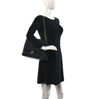 Chanel Lambskin Quilted Maxi Single Flap Black 2 of 10