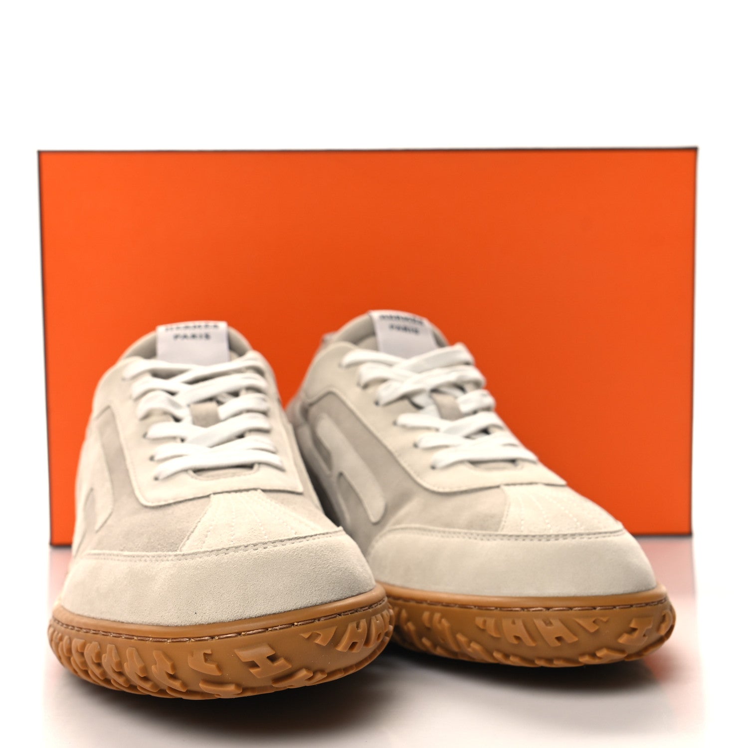 Hermes Suede Goatskin Mens Jet Sneakers 42.5 Beige Esquisse Glaise 8 of 8