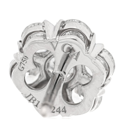 Van Cleef & Arpels 18K White Gold Diamond Large Fleurette Earrings 4 of 5