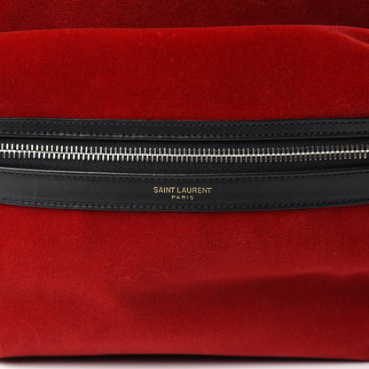 Saint Laurent Velvet City Backpack Red 8 of 14