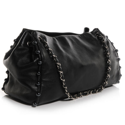 Chanel Lambskin Pearl Obsession Tote Black 3 of 7