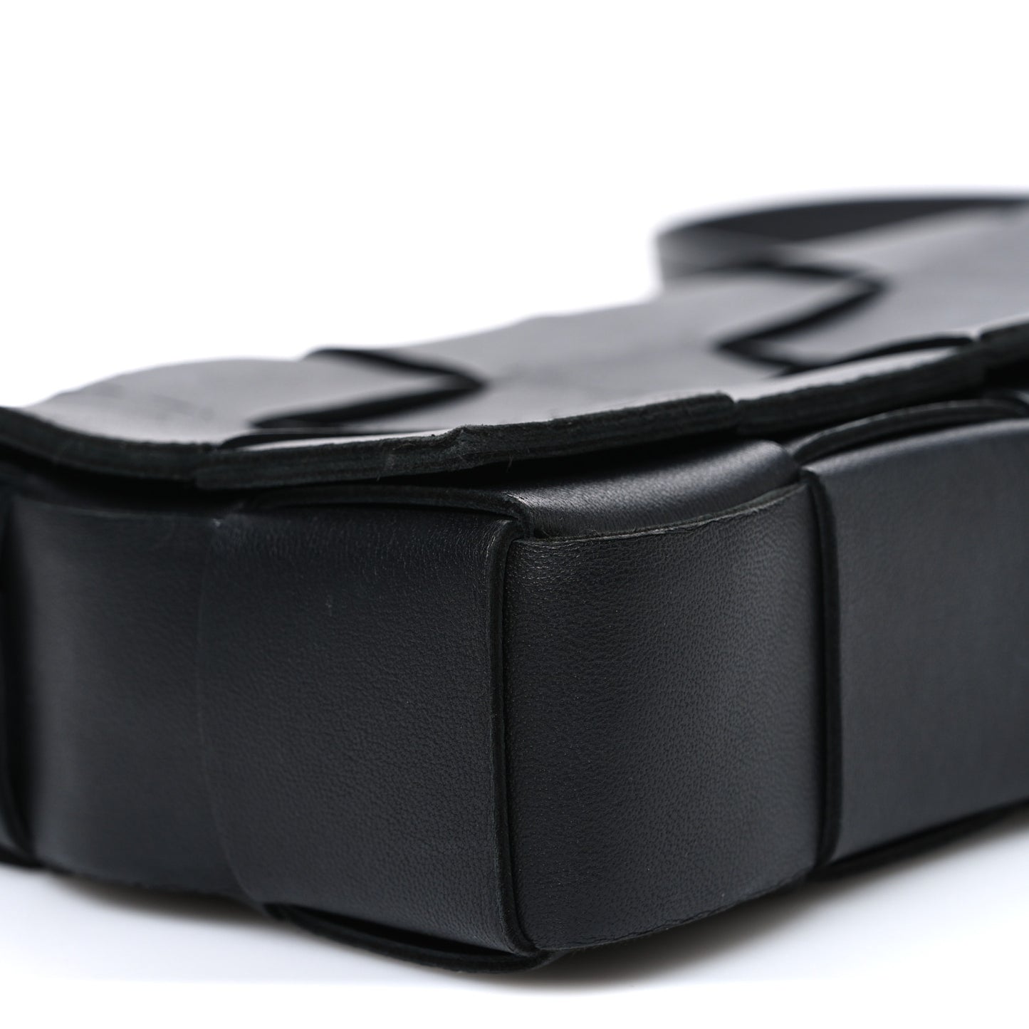 Lambskin Maxi Intrecciato Cassette Crossbody Bag Black