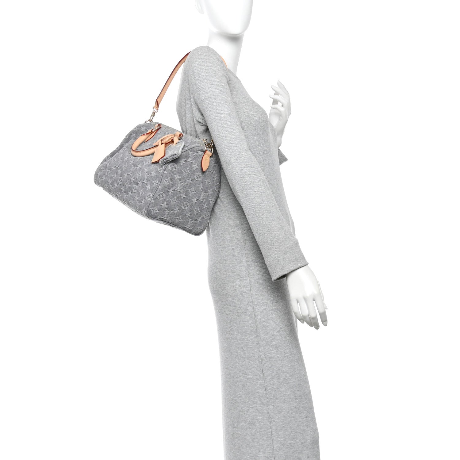 Louis Vuitton Monogram Denim Speedy Soft 30 Washed Gray 2 of 9