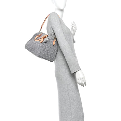 Louis Vuitton Monogram Denim Speedy Soft 30 Washed Gray 2 of 9