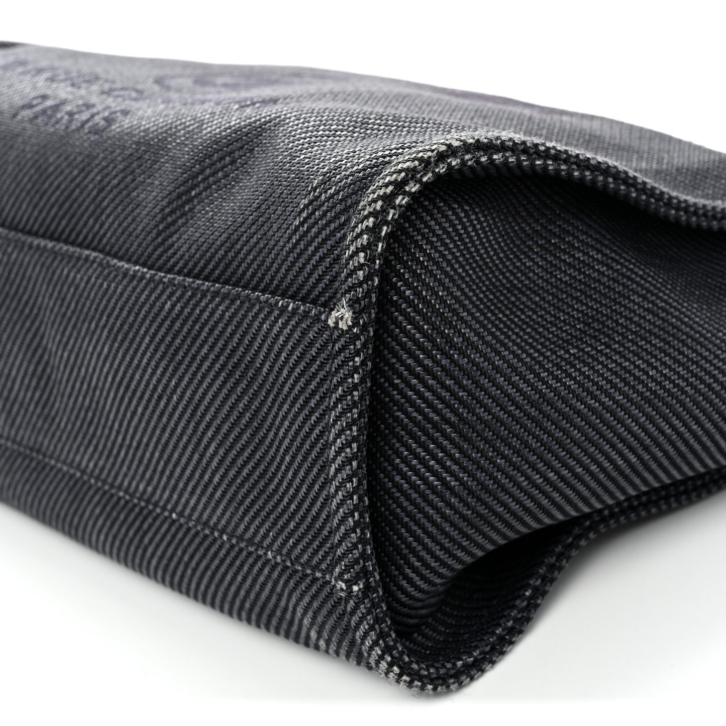 Mixed Fibers Calfskin Small Deauville Tote Black