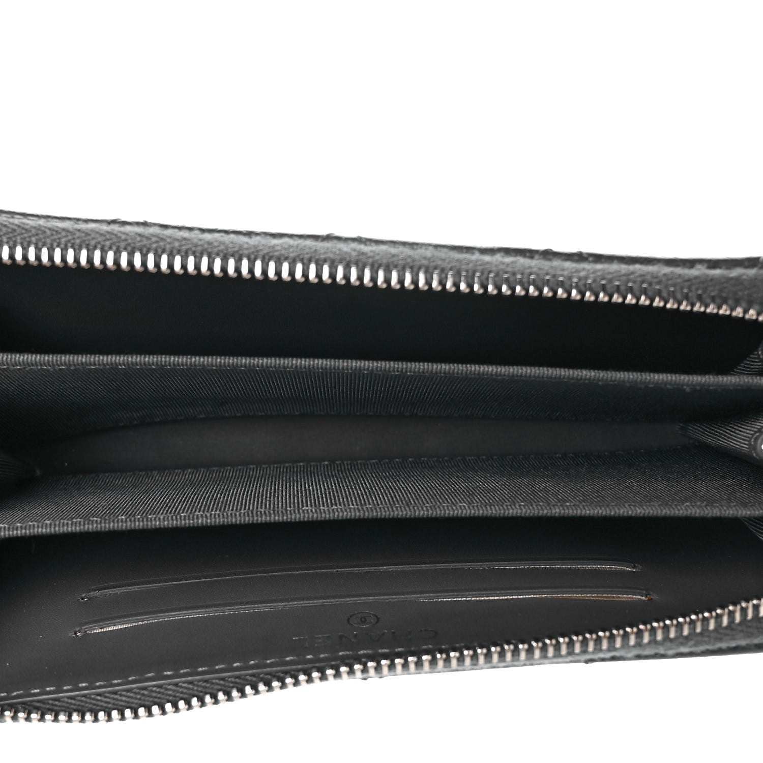 Chanel Caviar Quilted Medium Zip Around Wallet Dark Charcoal 5 of 10