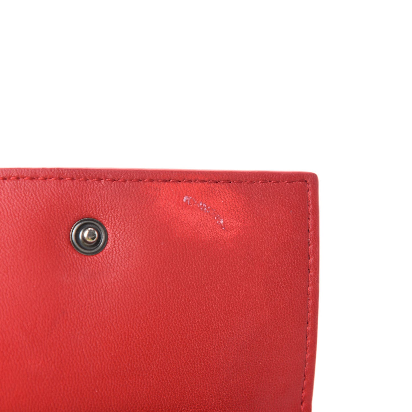 Nappa Intrecciato Card Holder China Red