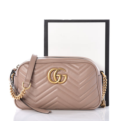Gucci Calfskin Matelasse Small GG Marmont Chain Shoulder Bag Porcelain Rose 12 of 12