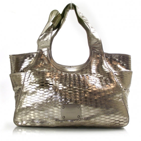 Jimmy Choo Slashed Leather Keeya Gold 1 of 9