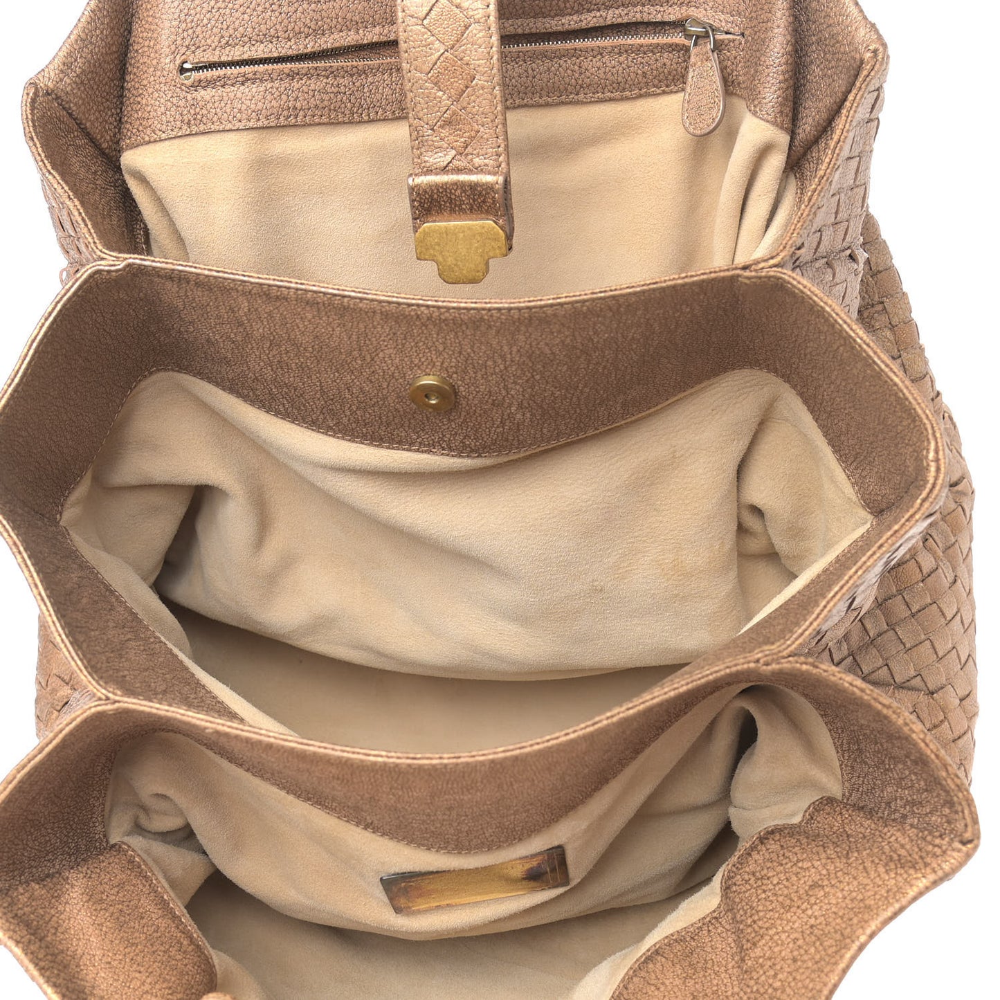 Chevre Intrecciato Medium Roma Tote Ottone