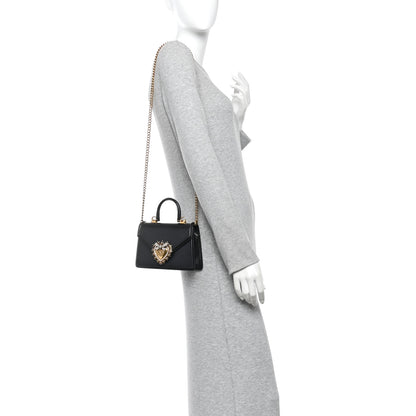 Dolce & Gabbana Smooth Calfskin Small Devotion Envelope Top Handle Bag Black 2 of 12