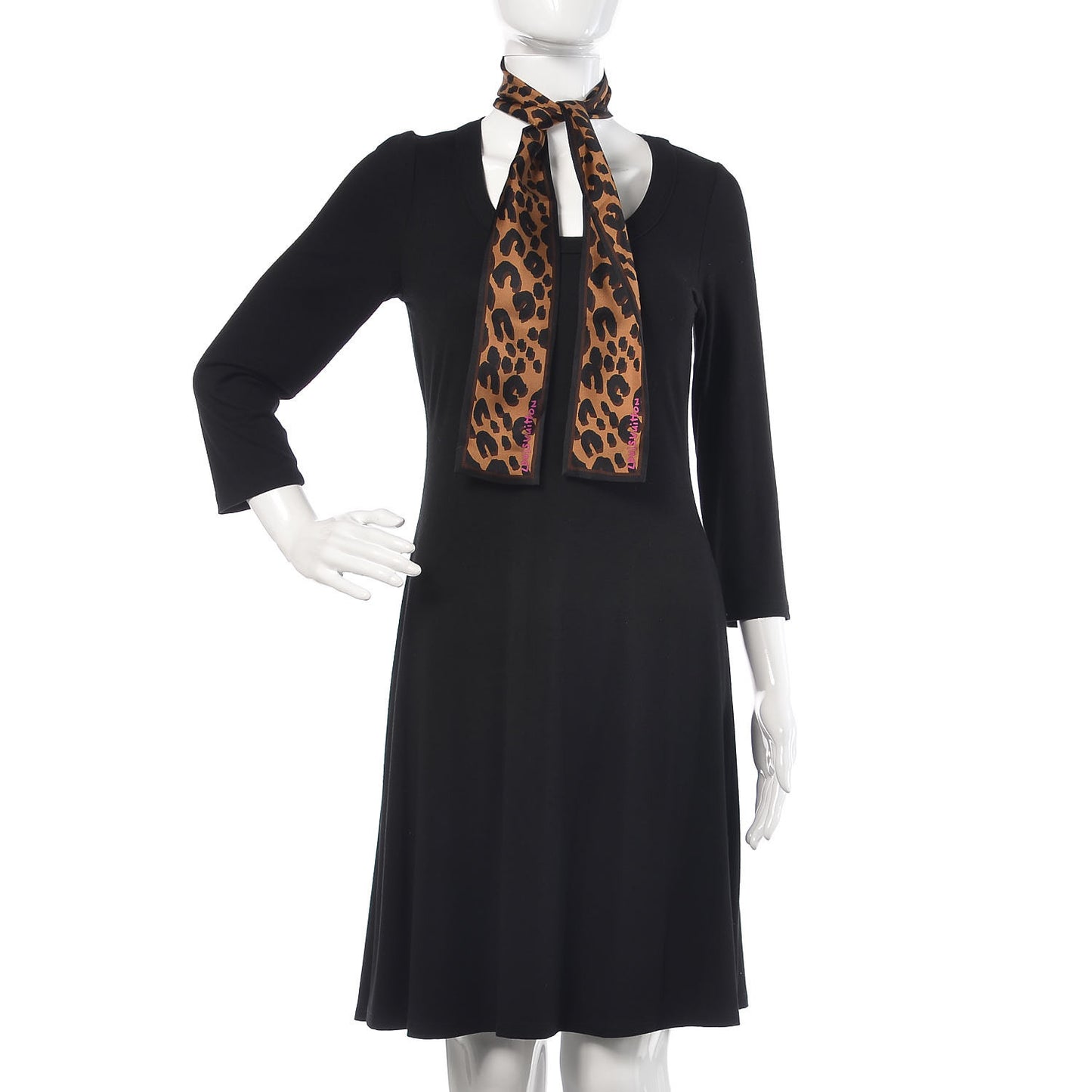 Silk Leopard Bandeau Scarf Marron