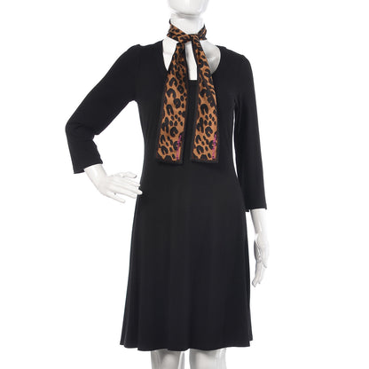Louis Vuitton Silk Leopard Bandeau Scarf Marron 2 of 7