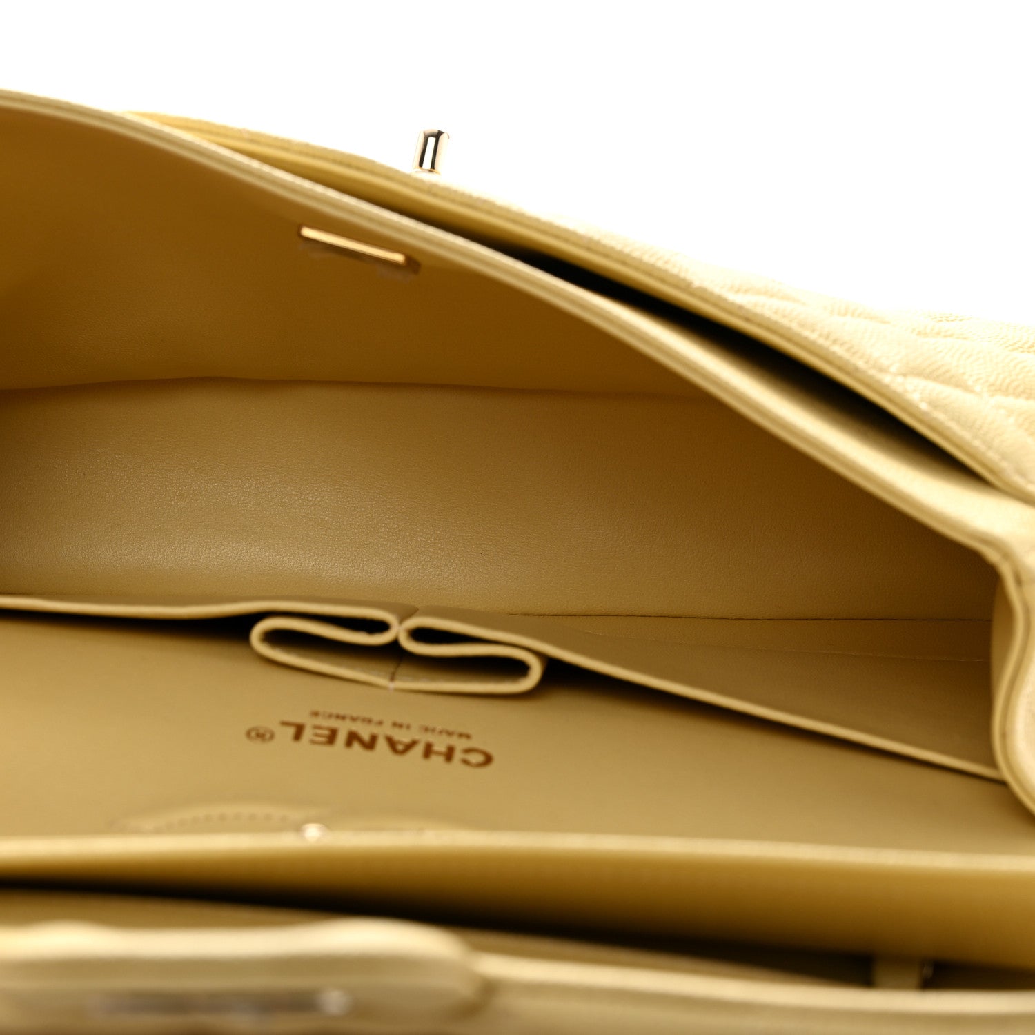 Chanel Caviar Quilted Medium Double Flap Yellow 4 of 9